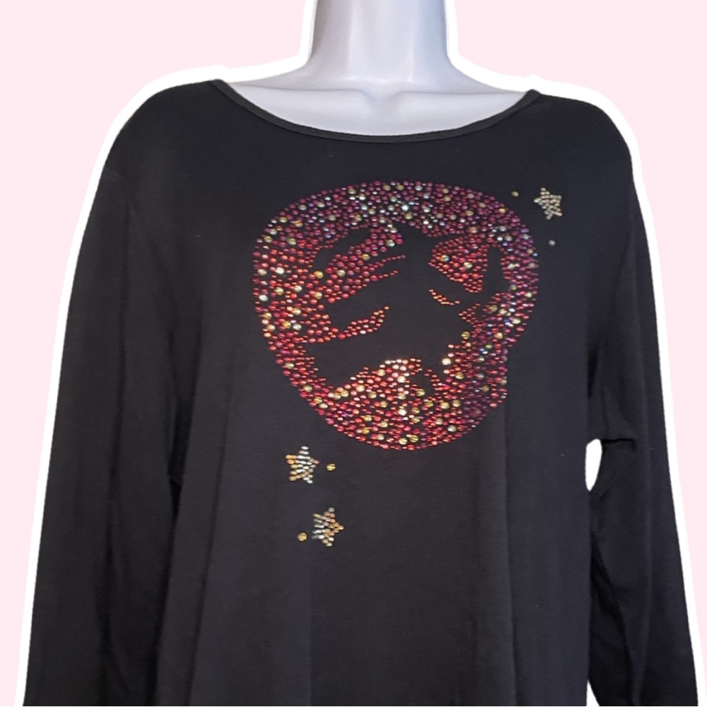 plus size halloween bedazzled witch shirt